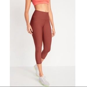 Old Navy High-Waisted PowerSoft Side-Pocket Crop Leggings for Women - Size L